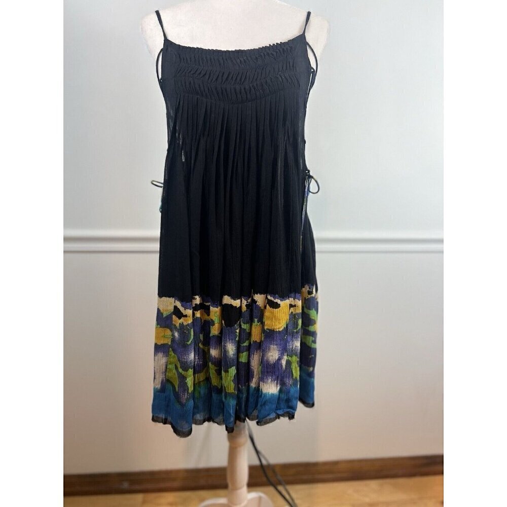 Free People One Imperial Palm Pintuck Printed Boho Artsy Dress Date Night XS - Picture 2 of 8